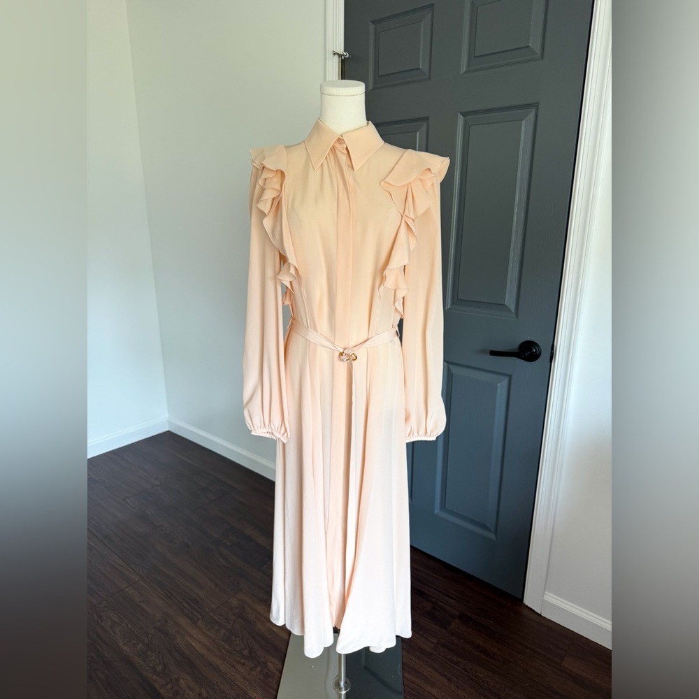 Chloe Crêpe De Chine Midi-Dress - Picture 3 of 10